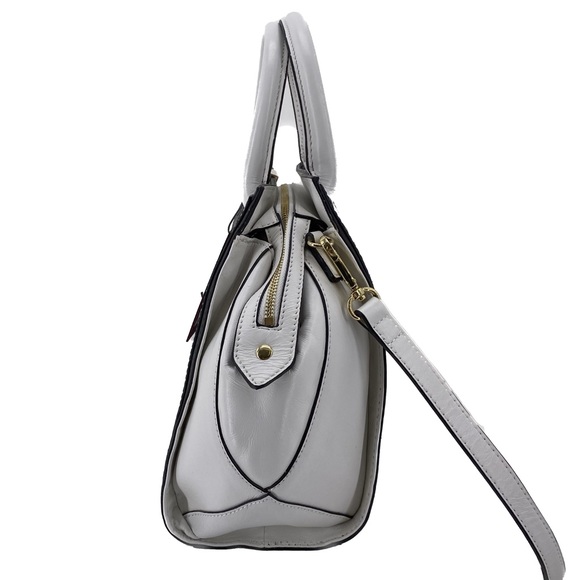 Vince Camuto black & white leather satchel - Picture 3 of 7